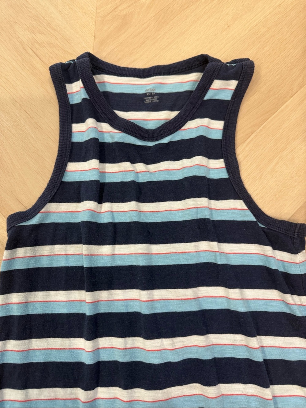 aerie Navy, Light Blue & White Striped Scoop Neck Tank dress